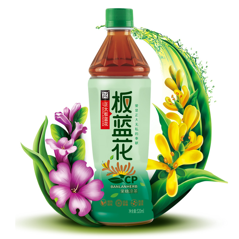520ml板蓝花果糖凉茶