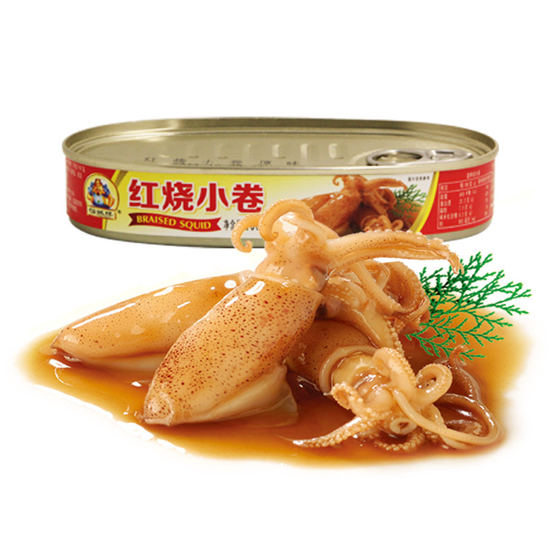 怡诚牌红烧小卷迷你鱿鱼仔下饭菜伴餐罐头肉即食海鲜熟食品100g