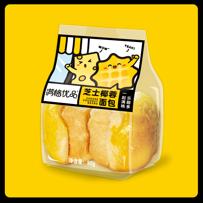 满格优品芝士椰蓉小面包 烘焙