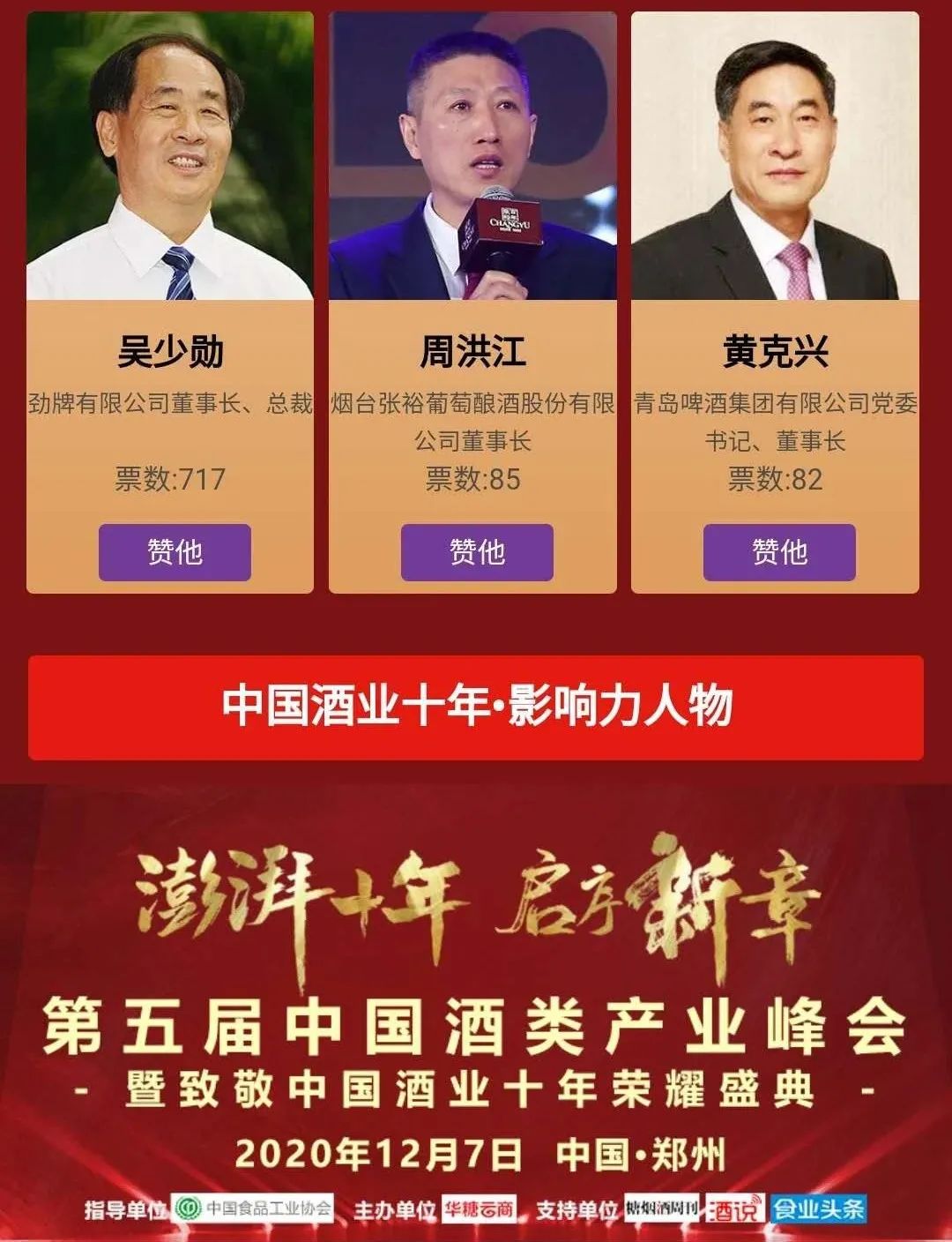 万商峰会 | 致敬中国酒业十年，领航者/影响力人物推选！