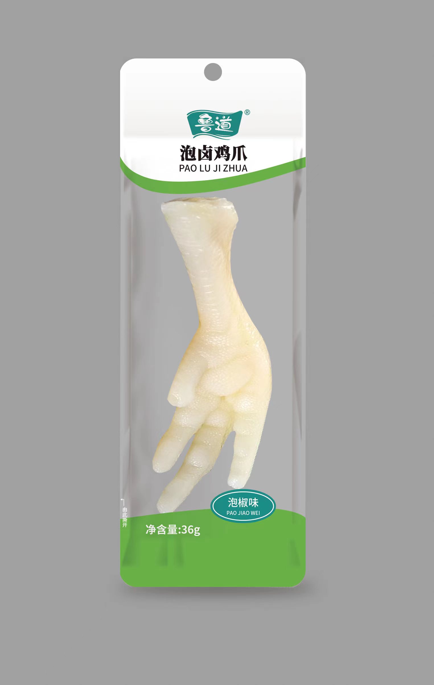 鲁道36克泡卤鸡爪（泡椒 卤香味） 36克*30袋*6包