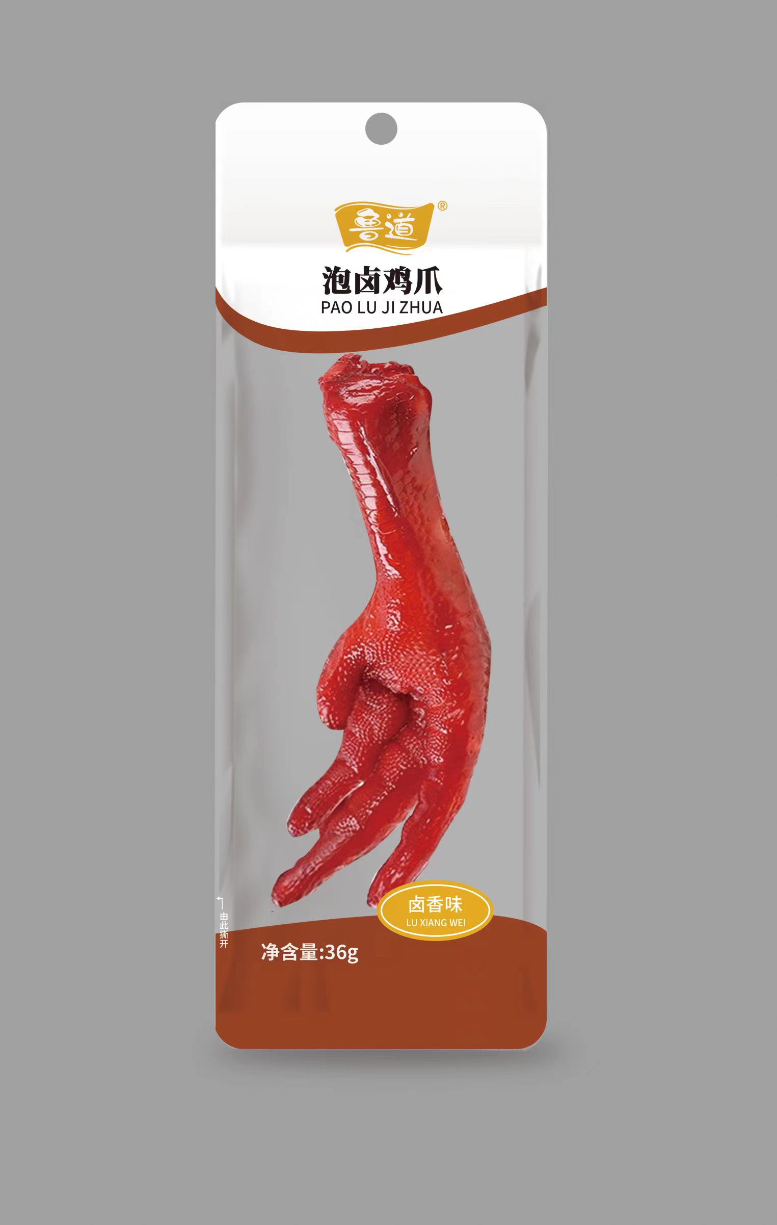 鲁道36克泡卤鸡爪（泡椒 卤香味） 36克*30袋*6包