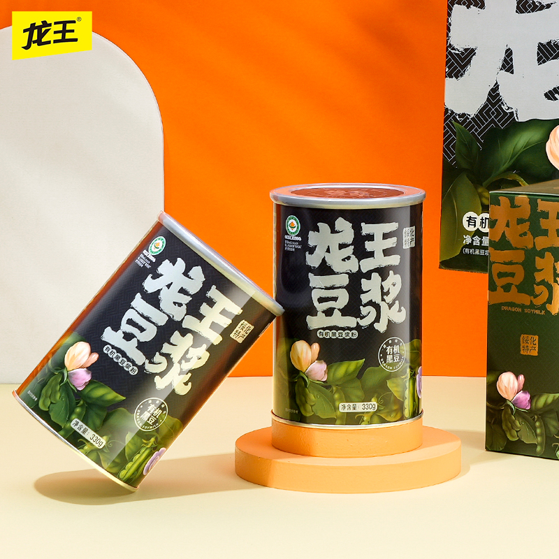 龙王有机黑豆浆罐装330g