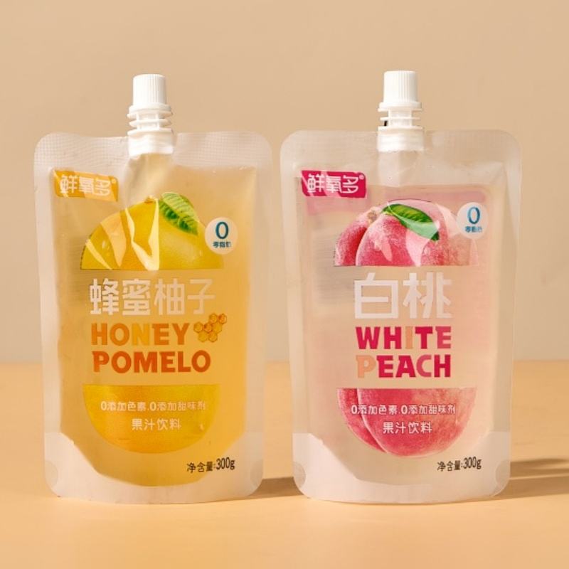鲜氧多白桃果汁、蜂蜜柚子果汁