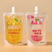 鲜氧多白桃果汁、蜂蜜柚子果汁