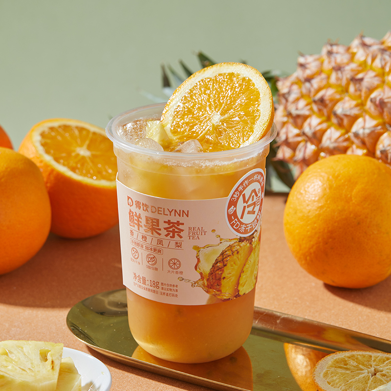 香橙凤梨冷泡鲜果茶500ml杯装