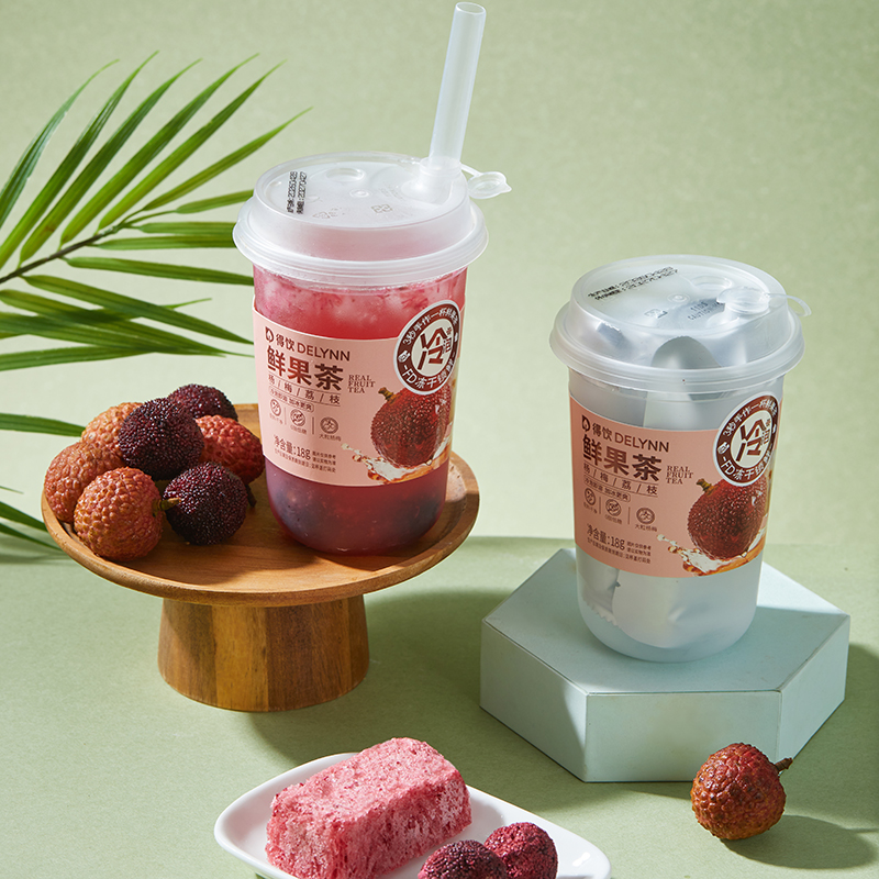 杨梅荔枝冷泡鲜果茶500ml杯装