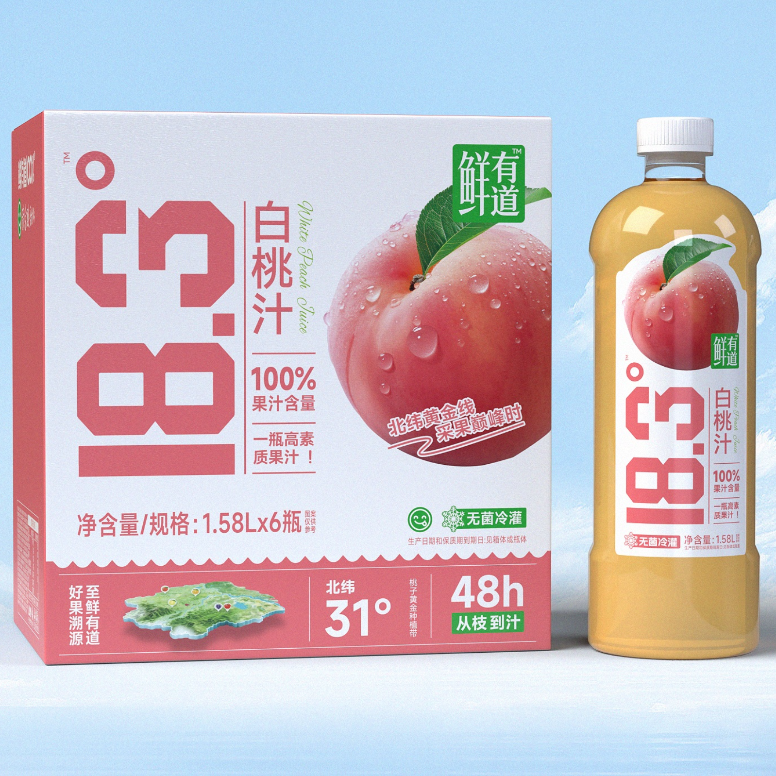 鲜有道NFC苹果汁1.58L-
