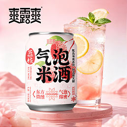 爽露爽荔枝气泡米酒250mL