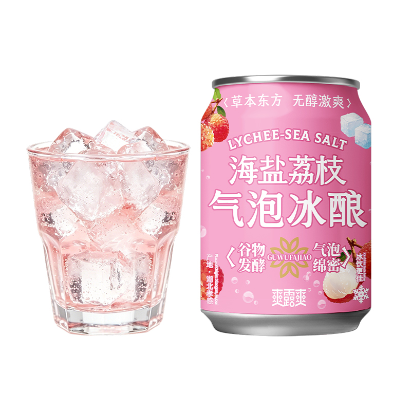 爽露爽海盐荔枝气泡冰酿250mL