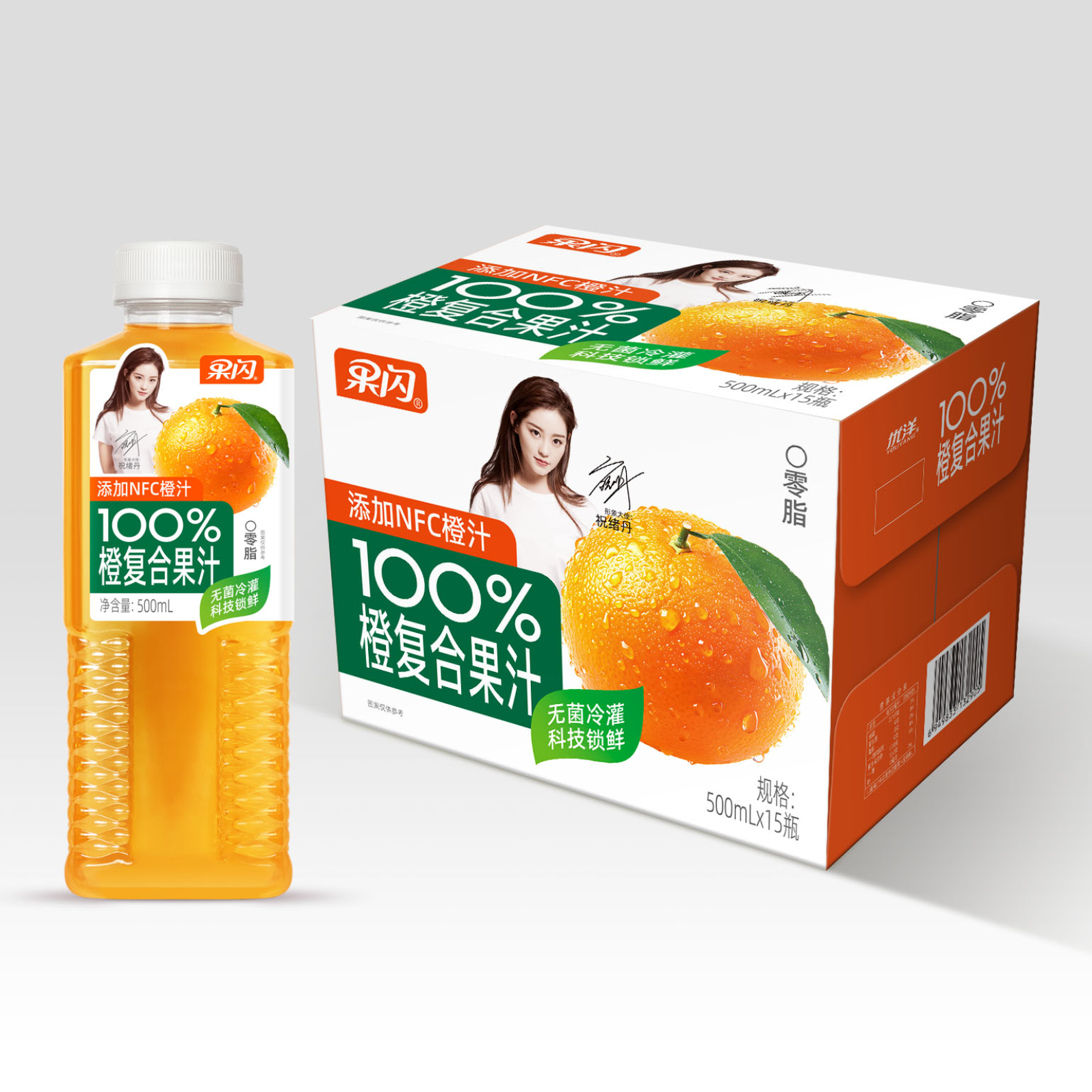 500ml扁方瓶果汁系列