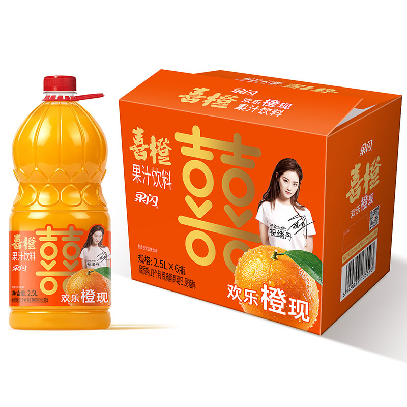 果闪牌2.5L宝莲瓶果粒果汁