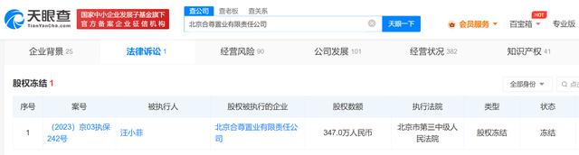 汪小菲被强制执行748万