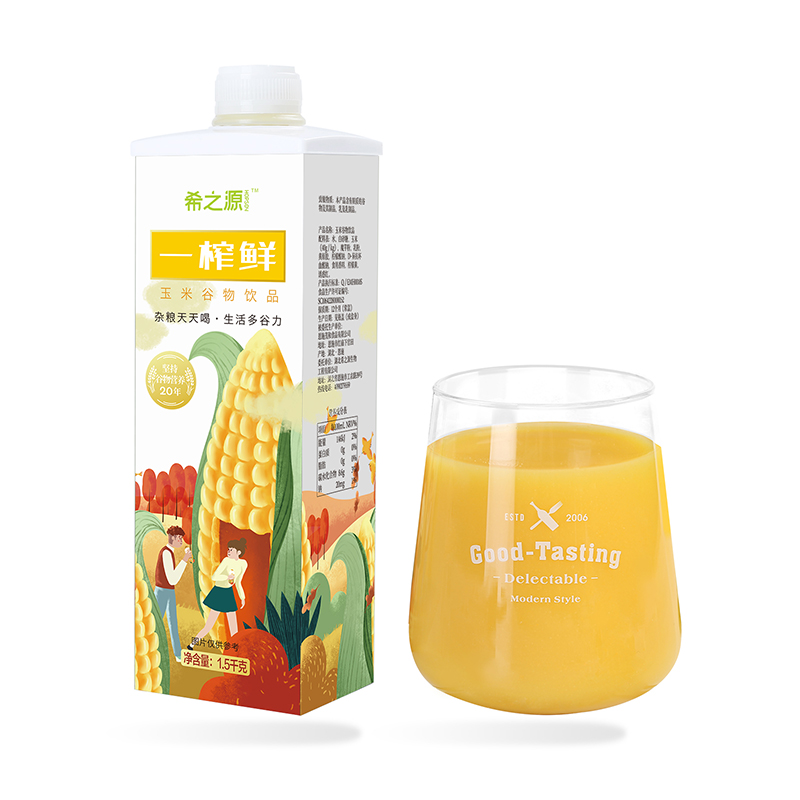 一榨鲜玉米饮品宴席家庭餐饮升级装1500g*6瓶/箱