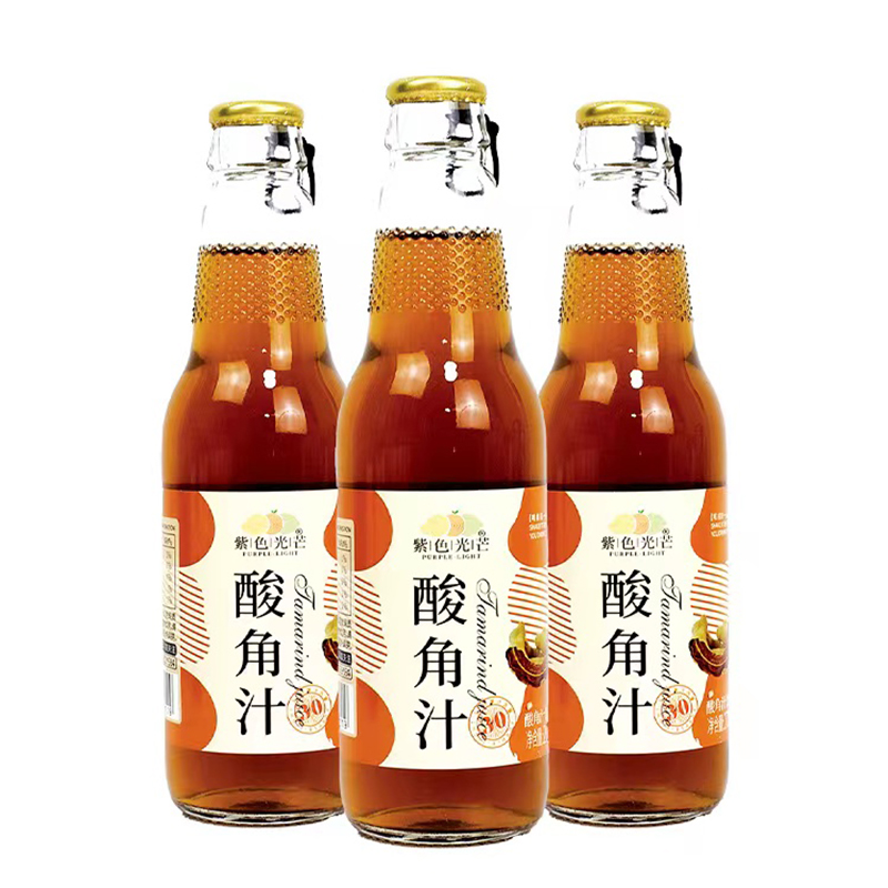 紫色光芒—酸角汁饮料    玻璃瓶拉环盖