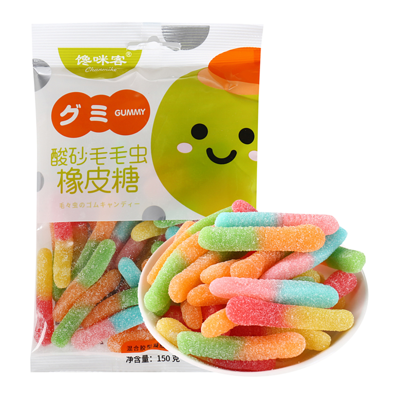 馋咪客酸砂毛毛虫橡皮糖
