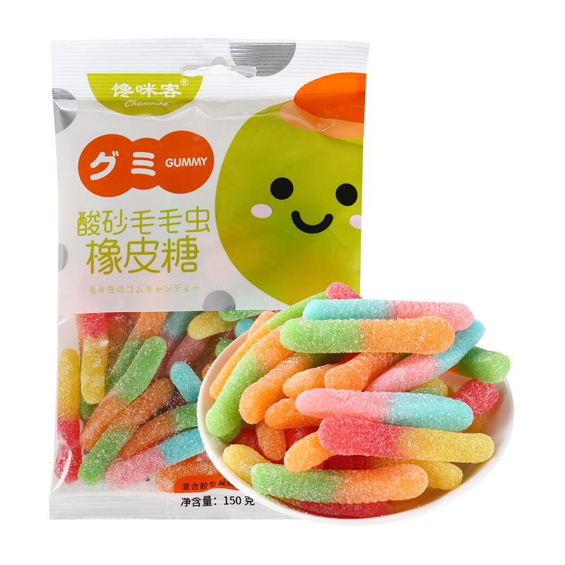 馋咪客酸砂毛毛虫橡皮糖