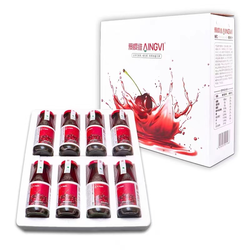 爱樱维樱桃汁NFC大樱桃纯鲜榨果汁180ml*8瓶
