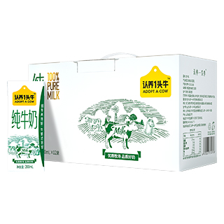 认养一头牛常温纯牛奶200ml×12盒