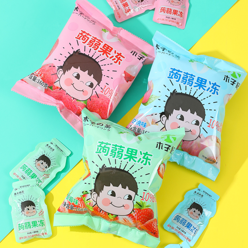 木子记水果味蒟蒻果冻 白桃/草莓/荔枝 校园/便利店/商超/零食店 