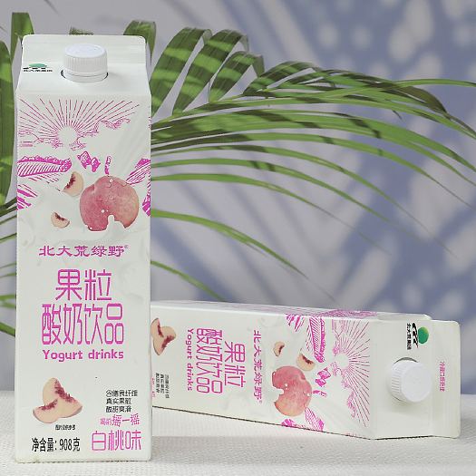 北大荒绿野白桃大果粒酸奶908克