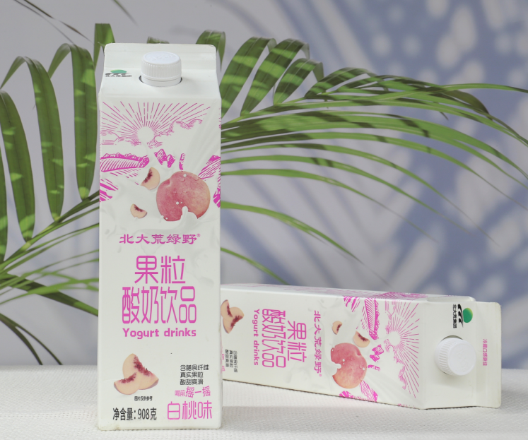 北大荒绿野白桃大果粒酸奶908克