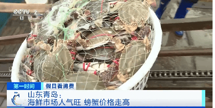 价格翻番！海鲜市场人气旺，山东青岛螃蟹价格走高！