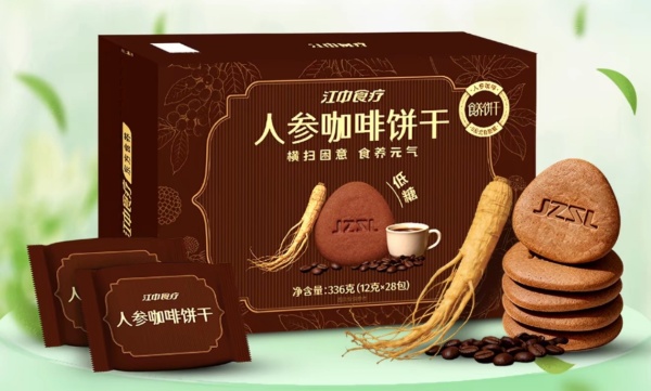 江中食疗上新「人参咖啡饼干」