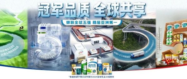 2024年全球乳业20强榜单出炉 伊利蝉联全球五强、亚洲第一