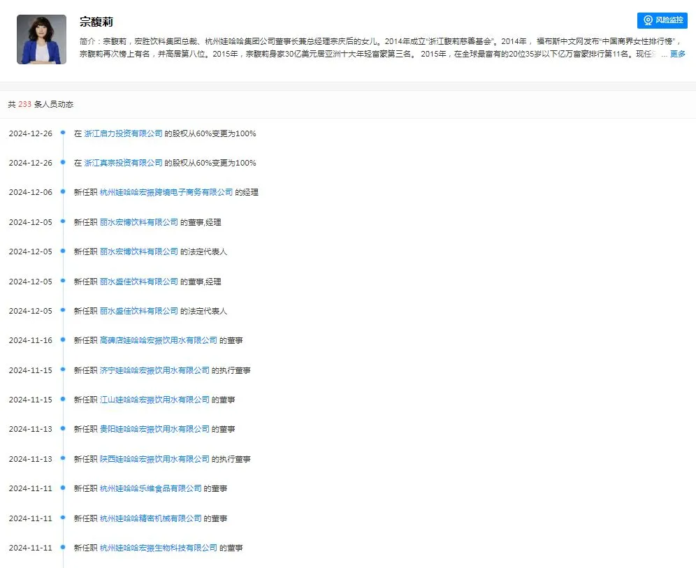宗馥莉又有大动作，100%控股两大关键公司，娃哈哈工会退出