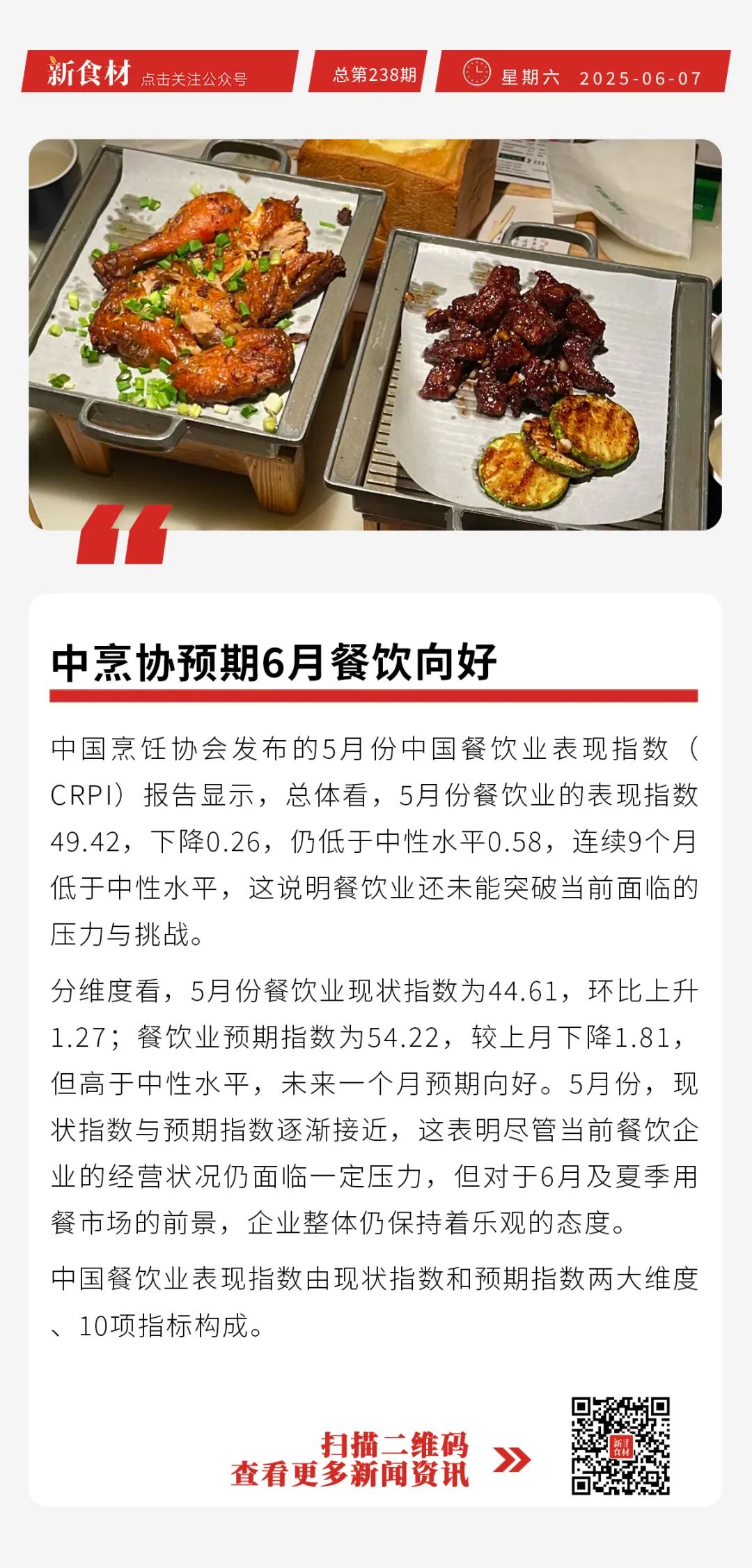 鱿鱼单周暴跌1500元/吨；中烹协预期6月餐饮向好；海欣上新模拟松叶蟹钳丨快报