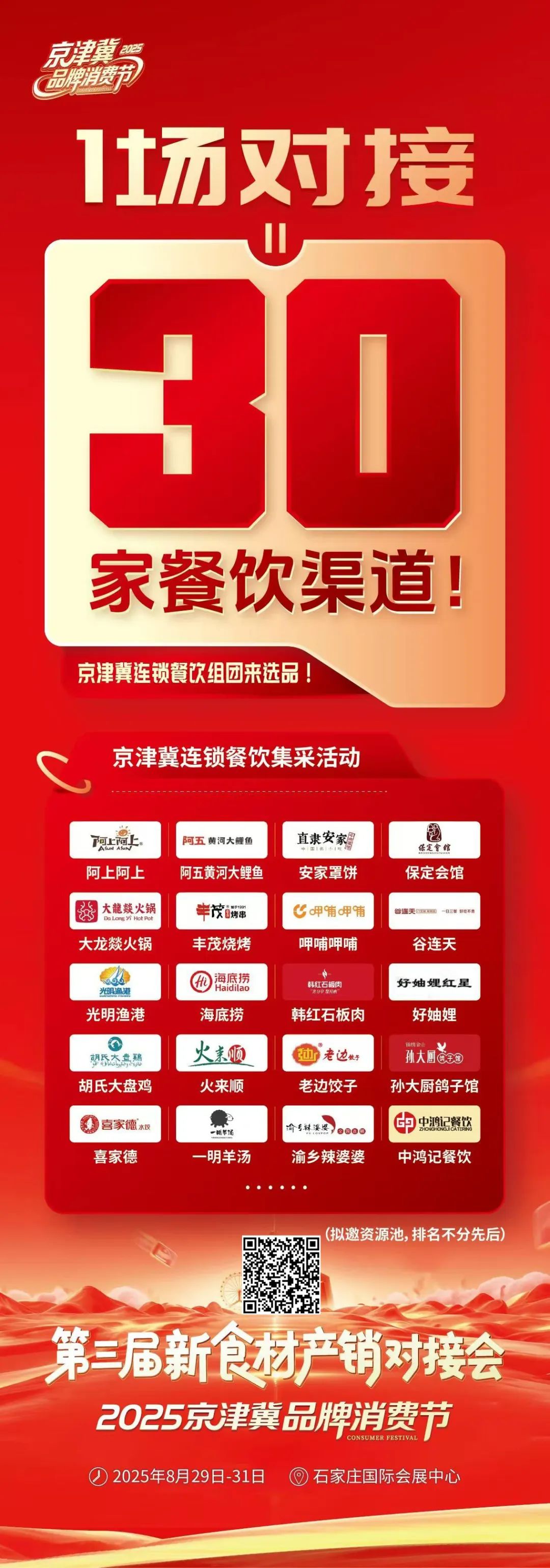 京津冀连锁餐饮组团来选品！一张门票，直通决策层！