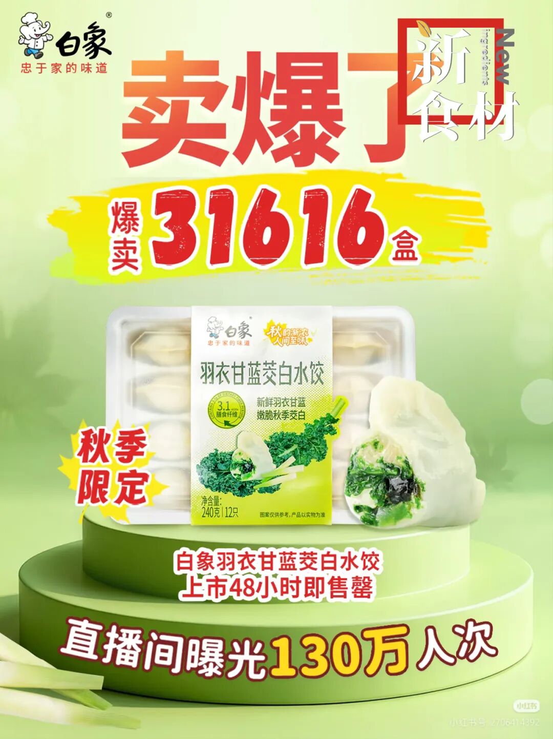 羽衣甘蓝杀入冻品圈!18小时卖空3万盒,白象、三全、思念集体抢滩