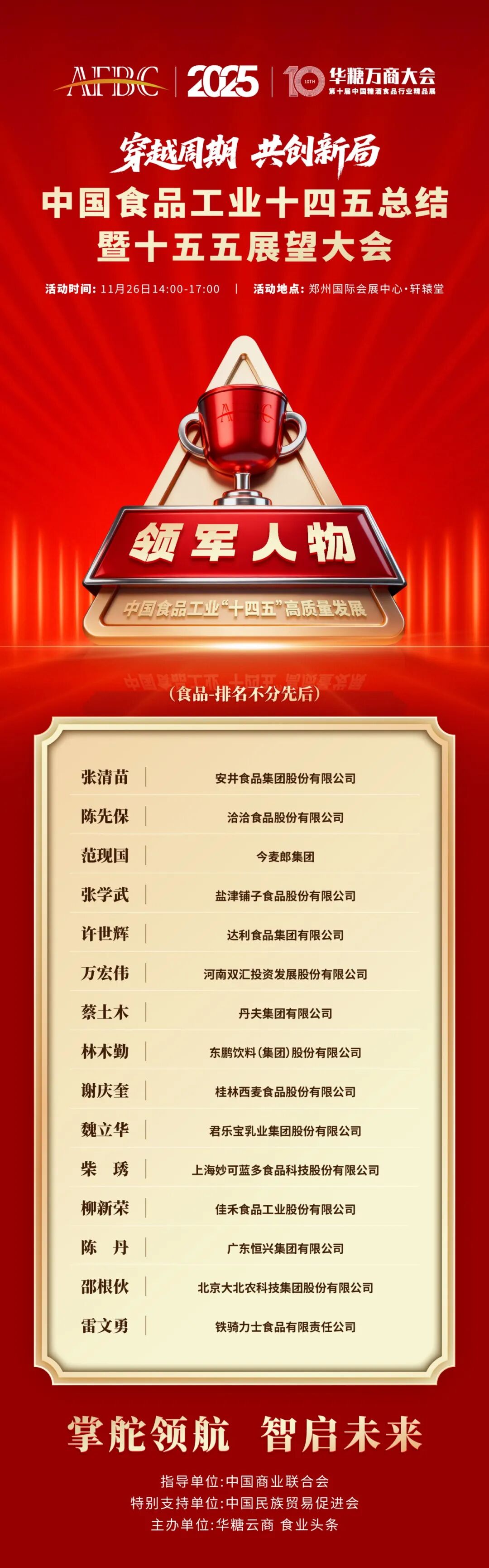 荣耀加冕，致敬时代榜样！中国食品工业“十四五”高质量发展四大奖项重磅揭晓
