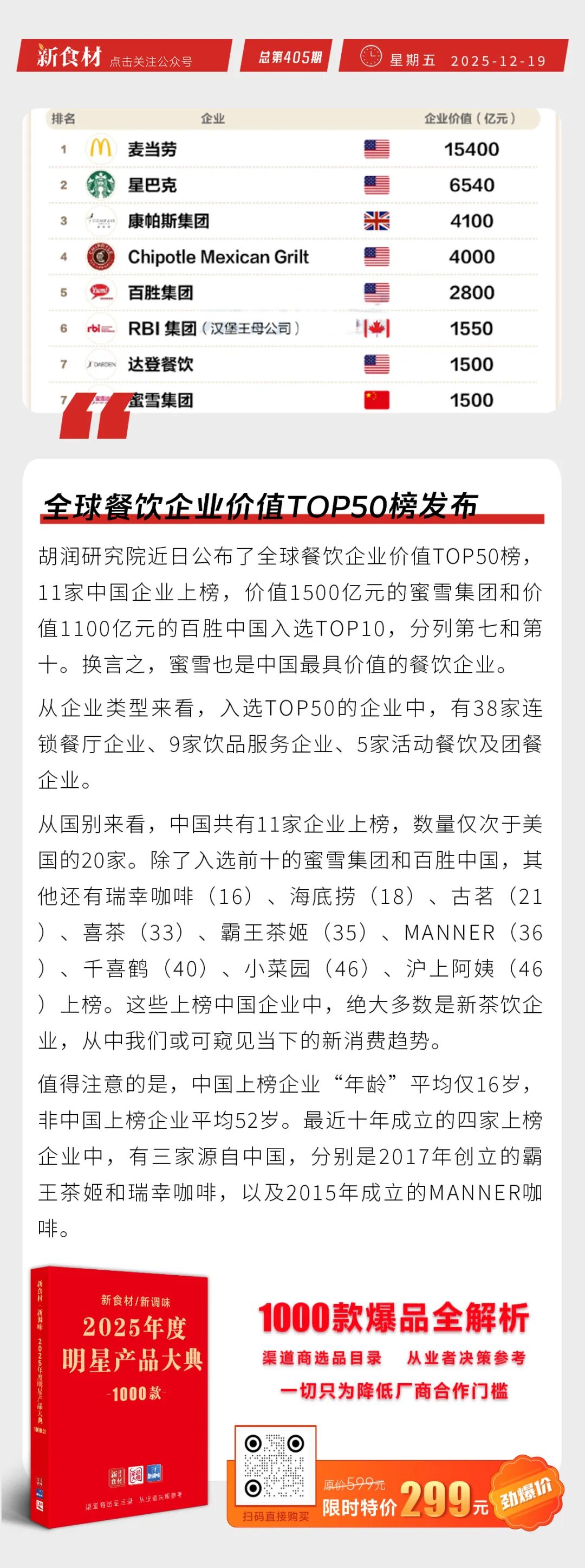 温氏股份与嘉吉集团战略合作；全球餐饮企业价值TOP50榜发布；禾丰股份8千万只肉鸡深加工项目投产丨快报