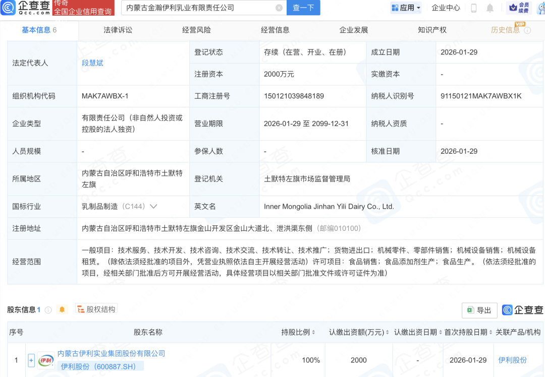 伊利成立了一家什么新公司？哪家乳企控股股东预重整公开招募投资人？这家公司收到深交所监管函……