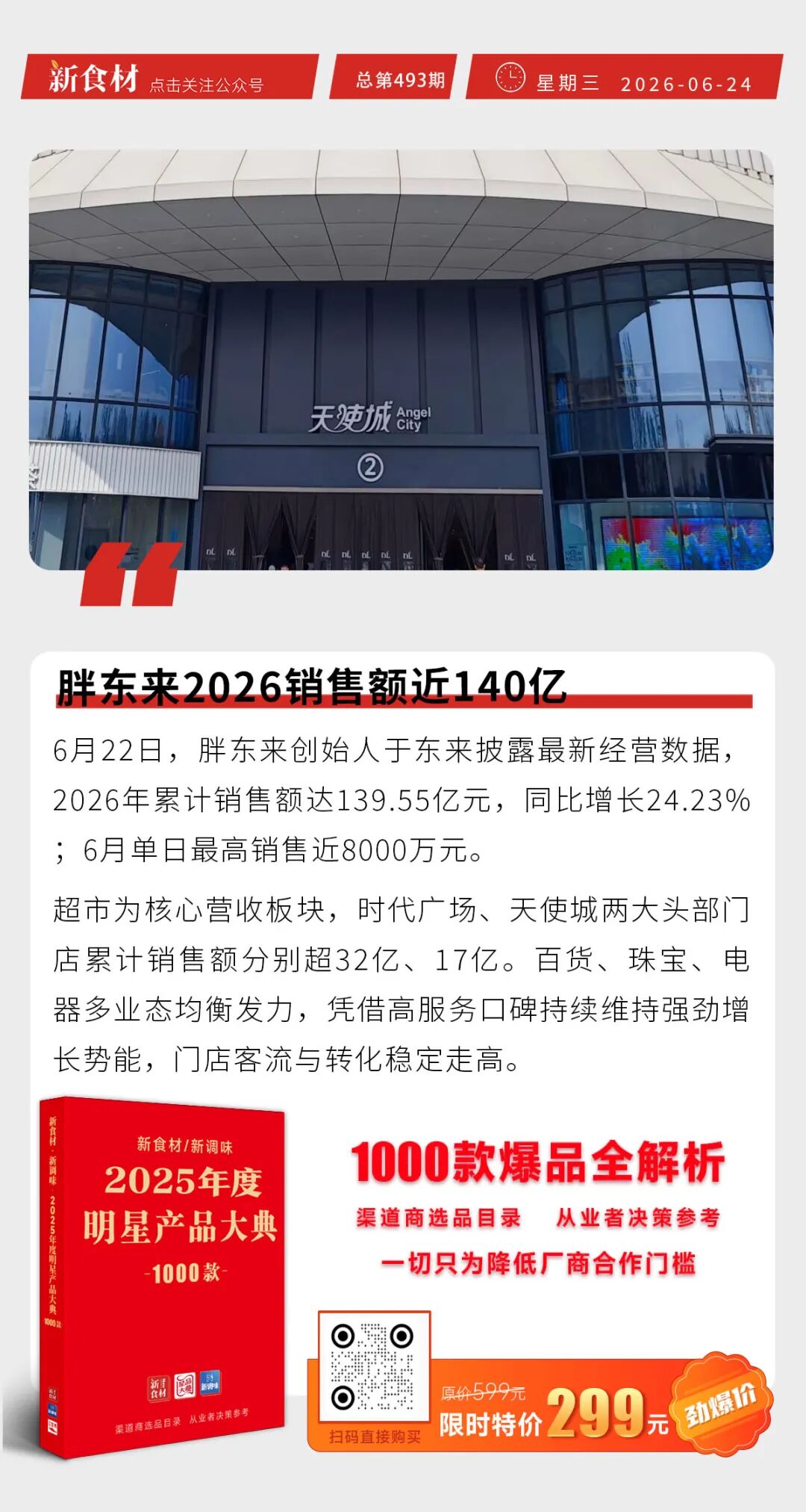 永辉超市上线纯外卖餐饮；巴西牛肉配额月底冲到94.5%；胖东来2026销售额近140亿丨快报