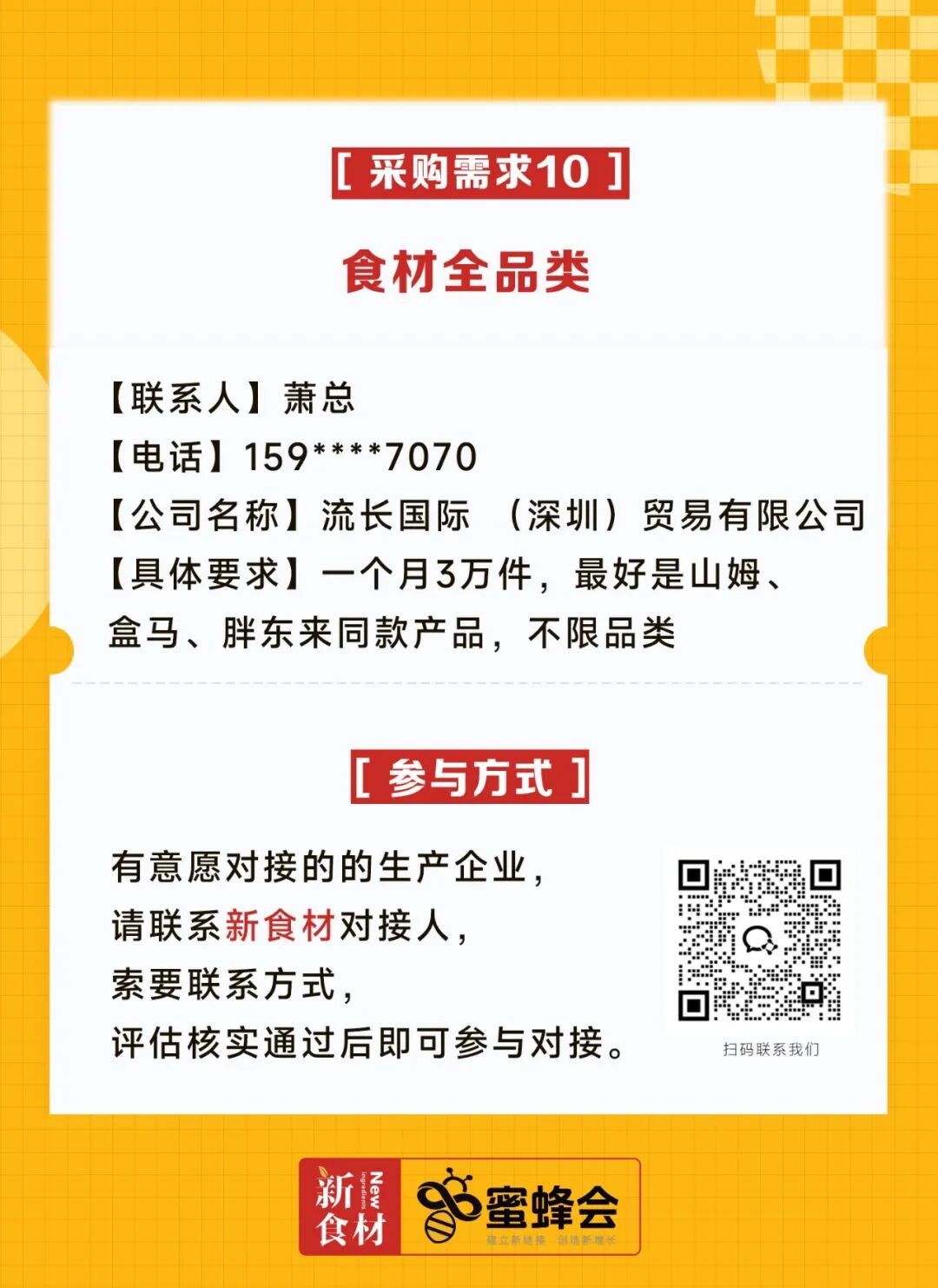 速冻奶黄包、高利润即食产品、鸡蛋……多家连锁餐饮、商超大量求购！