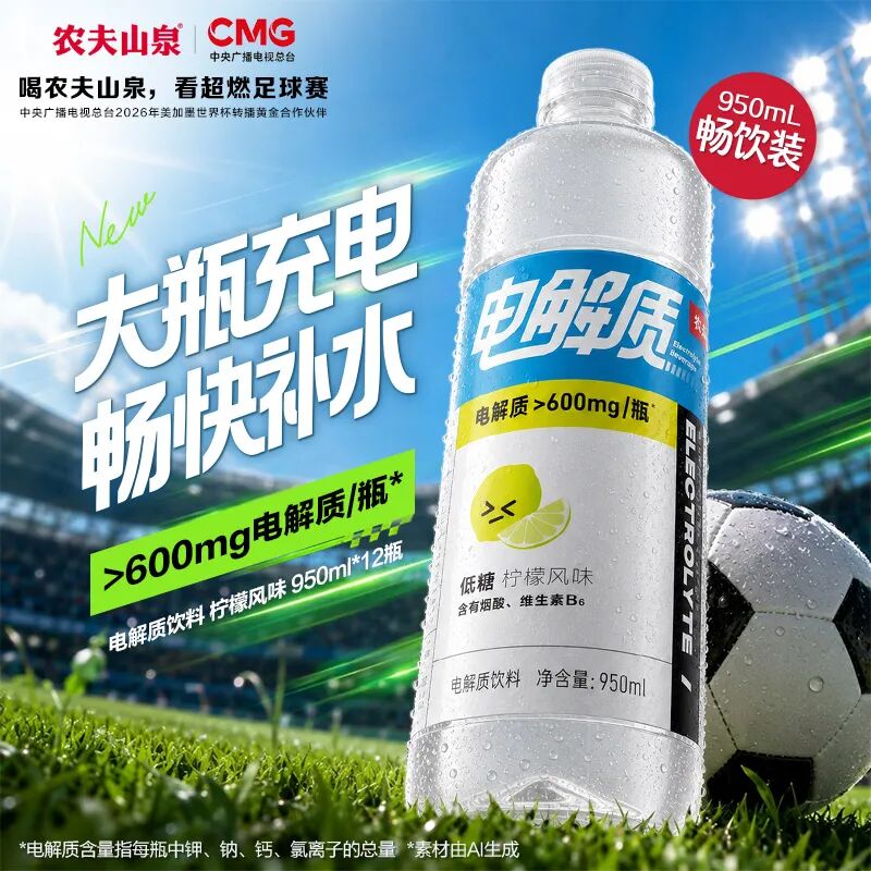 仅售5元!农夫山泉加码电解质水赛道,推950ml大瓶装新品