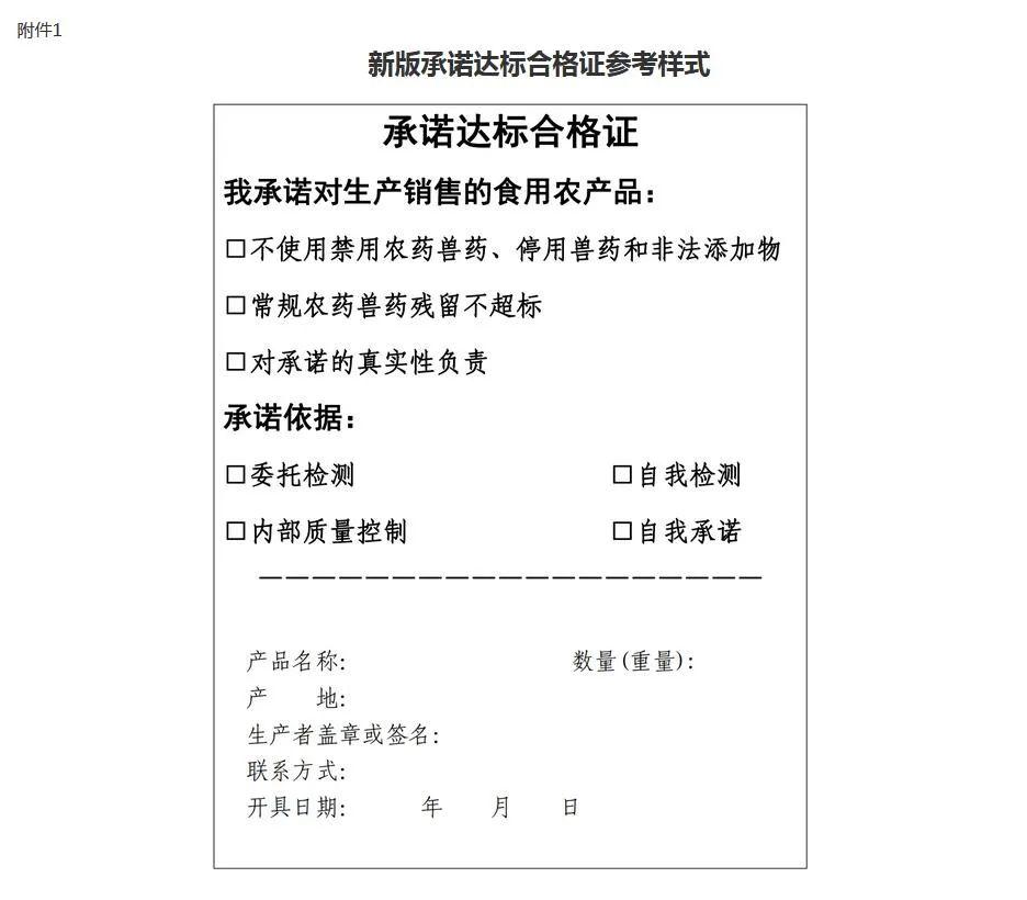 刚刚,食用农产品合格证改名了!