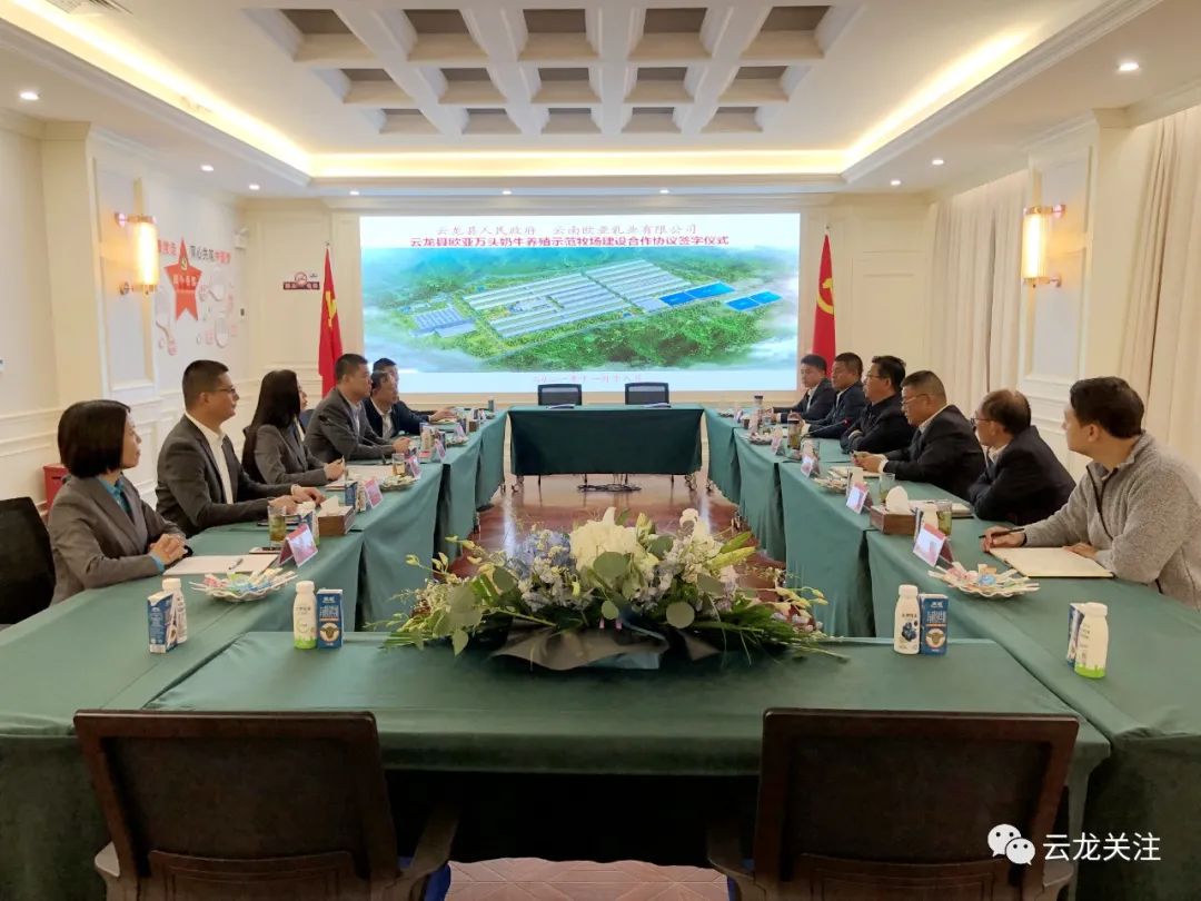 云南云龙县与欧亚乳业举行万头奶牛示范牧场项目签约仪式