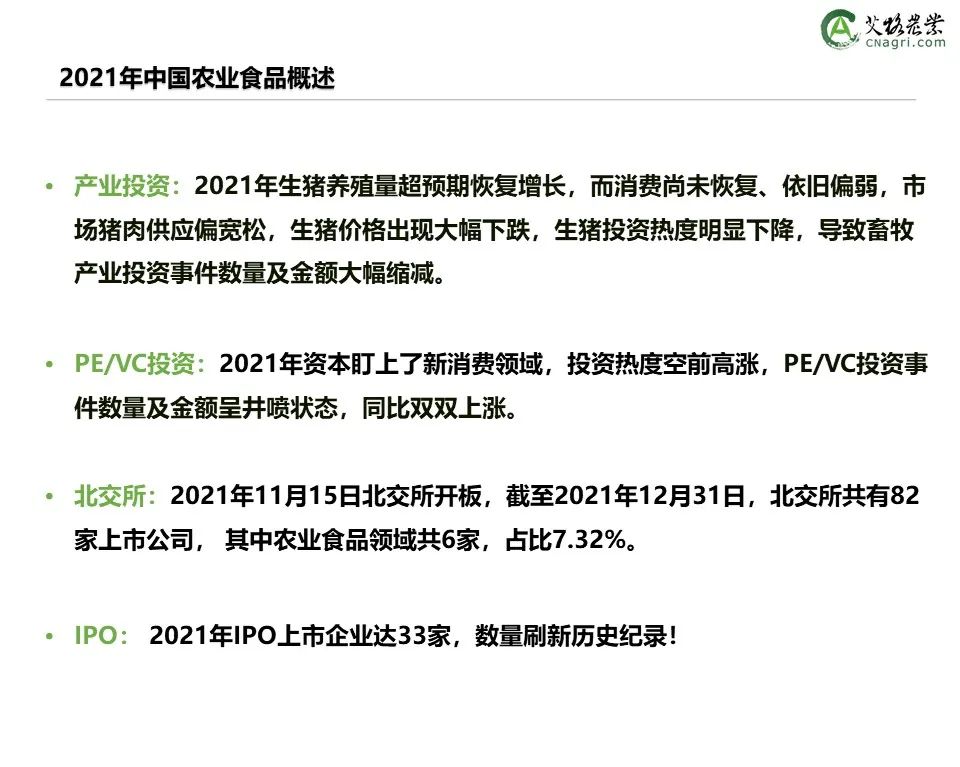 创投时代：2021年中国农业食品投资年报重磅出炉