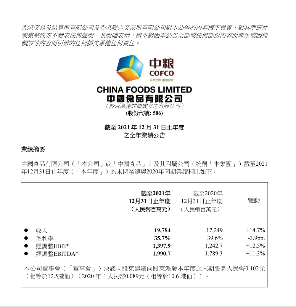 中国食品:营收近200亿,汽水继续增长,果汁品类复苏,气泡/咖啡成亿元单品……