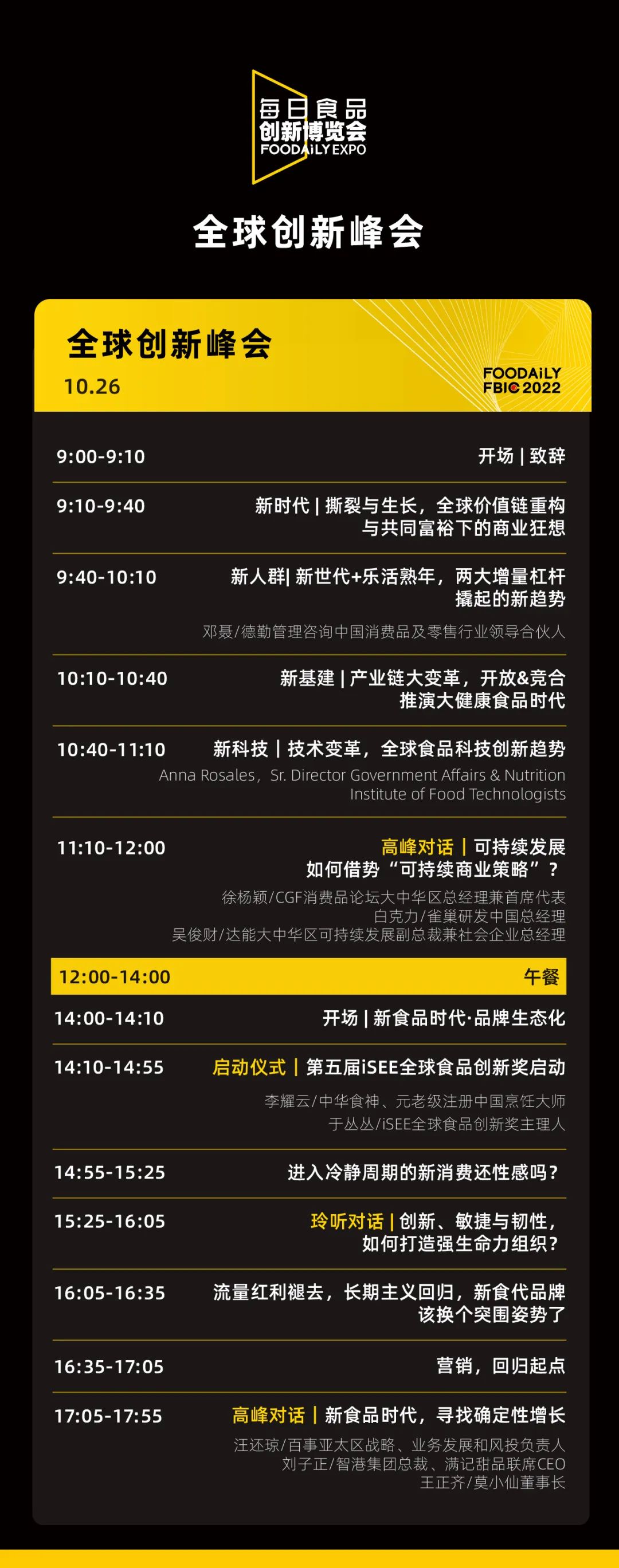雀巢,百事、伊利、元气森林…200+嘉宾亮相,议程首次曝光!|Foodaily创博会•会议