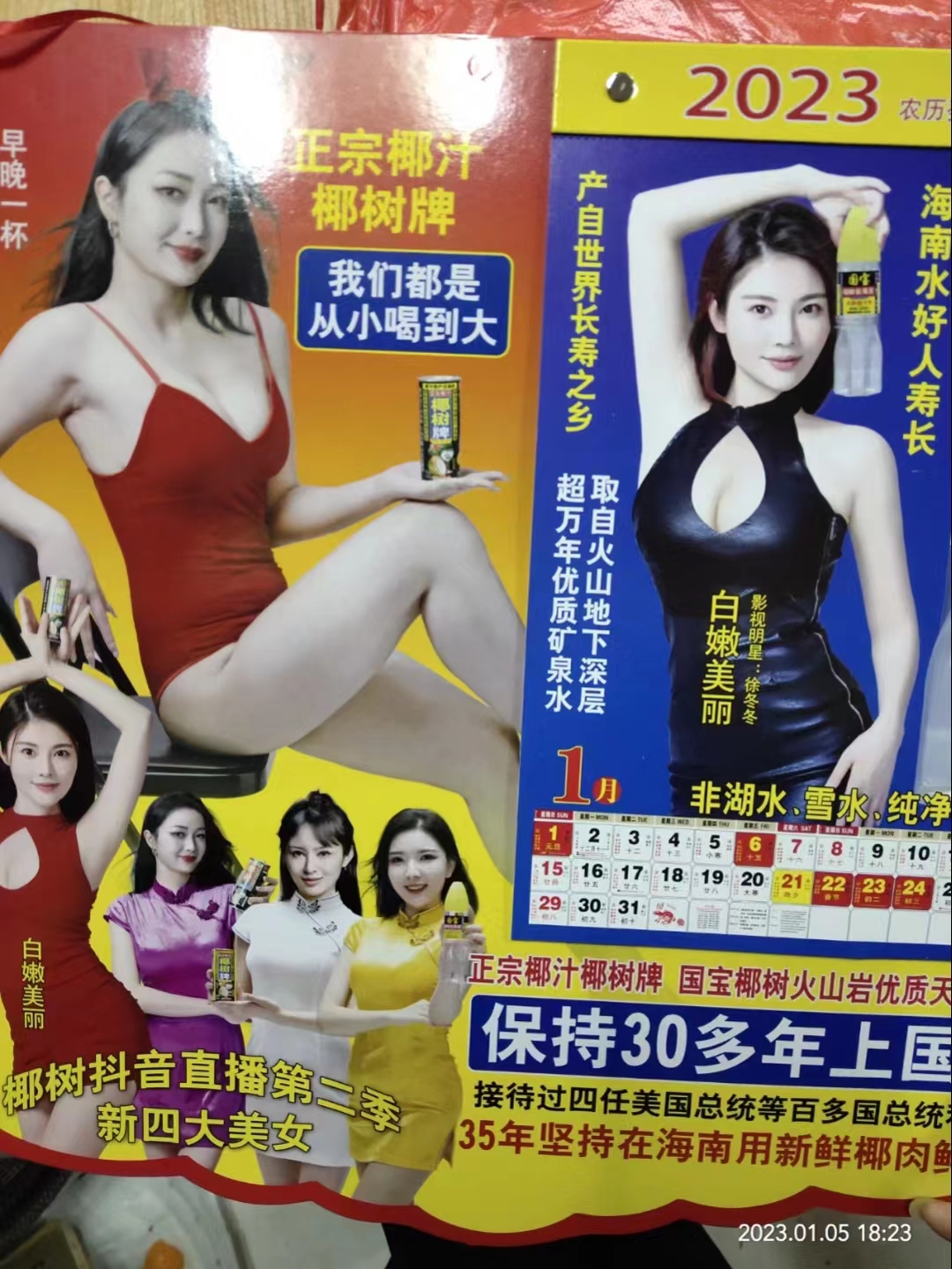 椰树35年挂历来了,网友大呼:不敢挂!