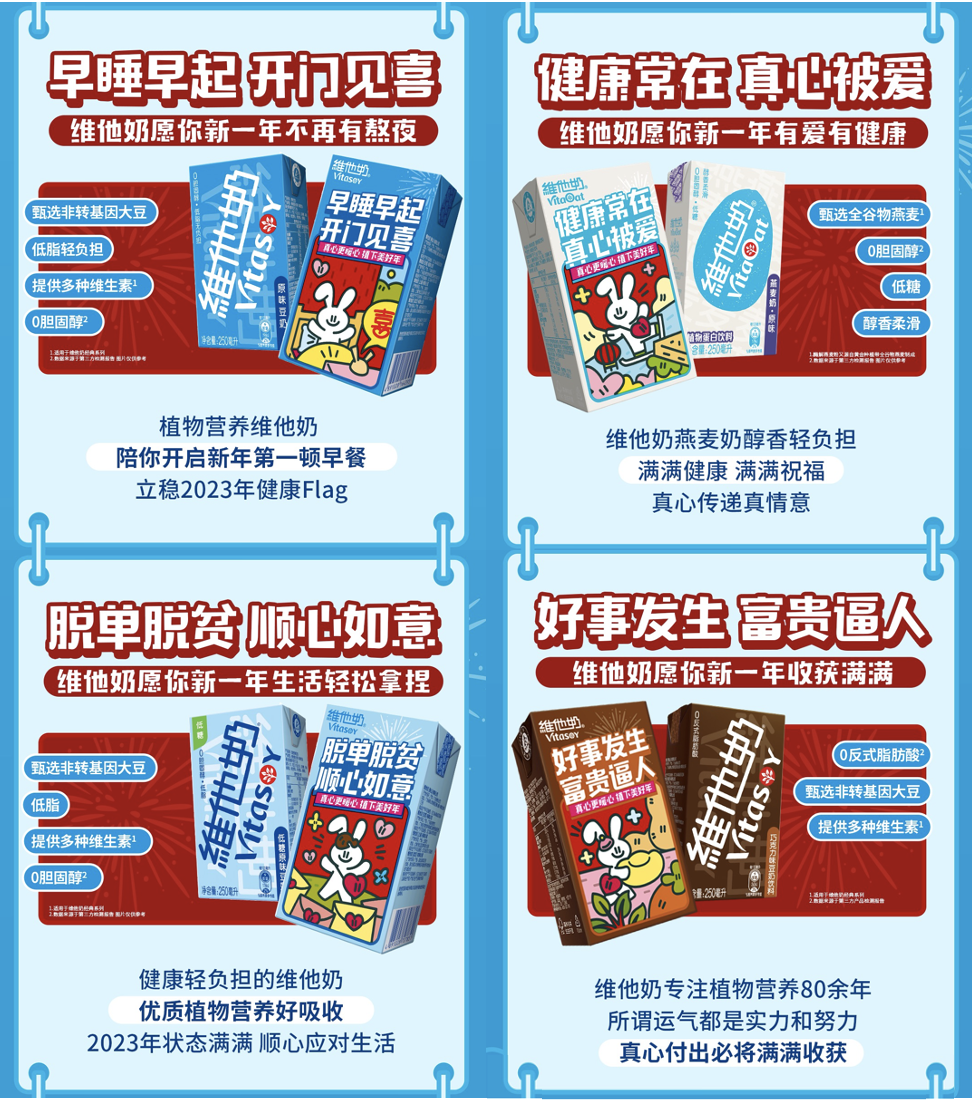 维他奶的兔年限定祝福,从消费者的情绪出发传递小美好
