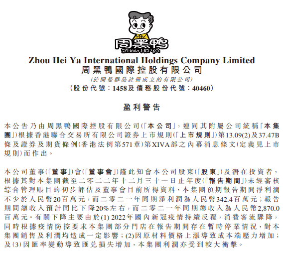 周黑鸭业绩大降90%,是新卤味品牌上位的机会吗?