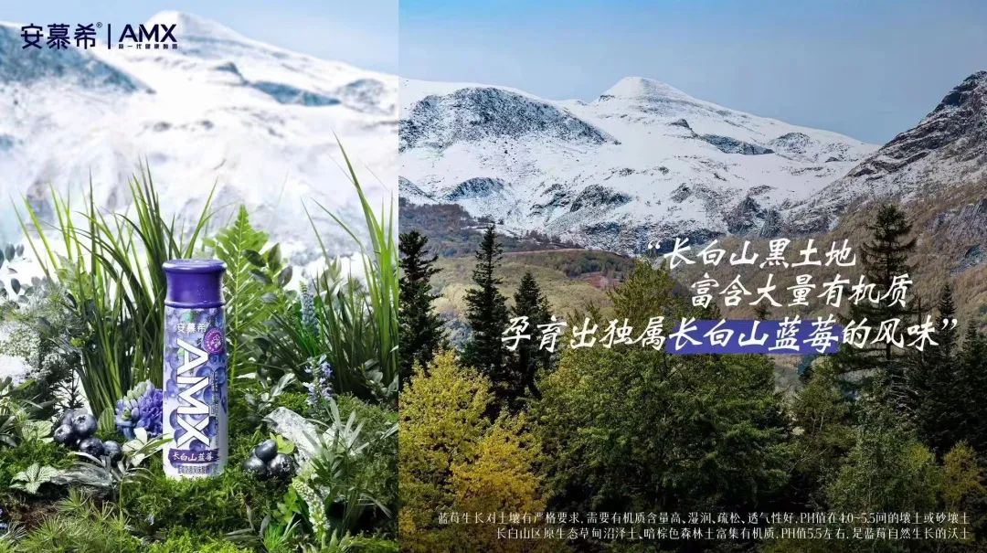 安慕希AMX长白山蓝莓酸奶上市,“地域”爆款频出领跑酸奶新赛道!