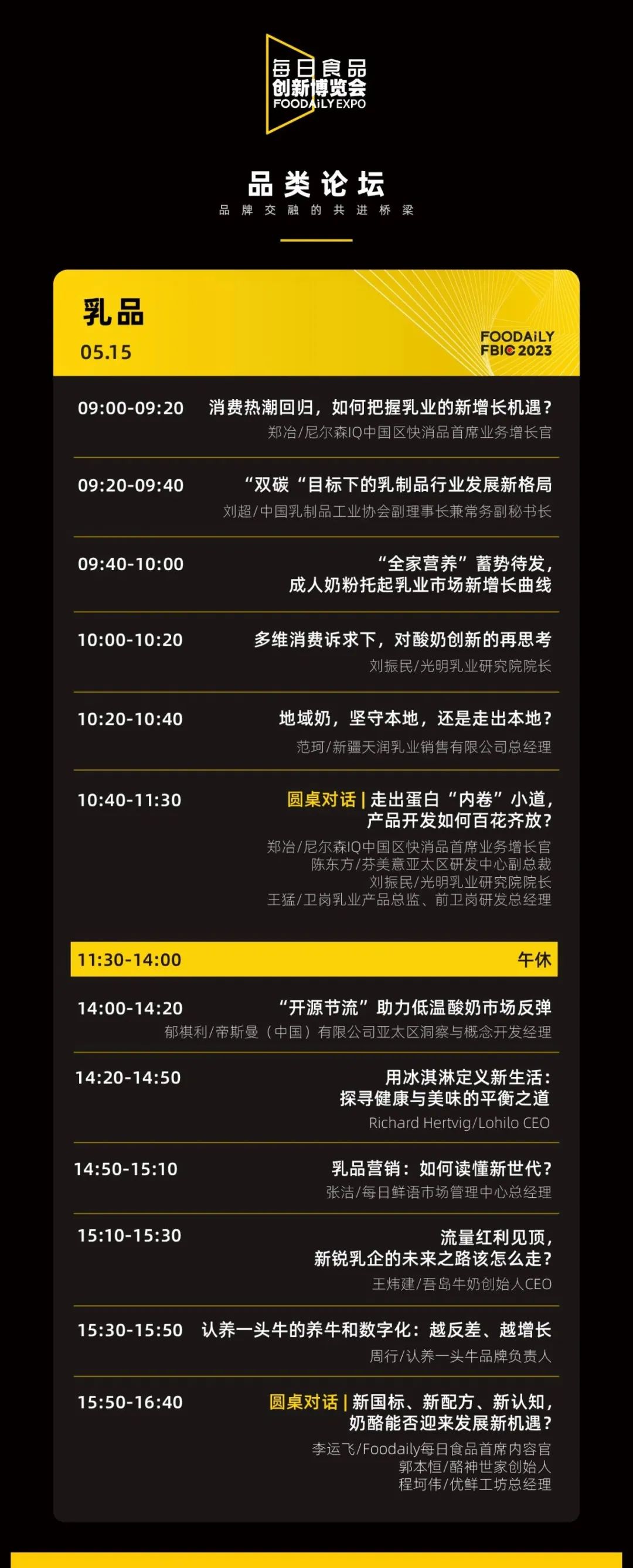 伊利、卡夫亨氏、白象…等企业重磅嘉宾确认出席！｜Foodaily FBIC大会完整议程公布