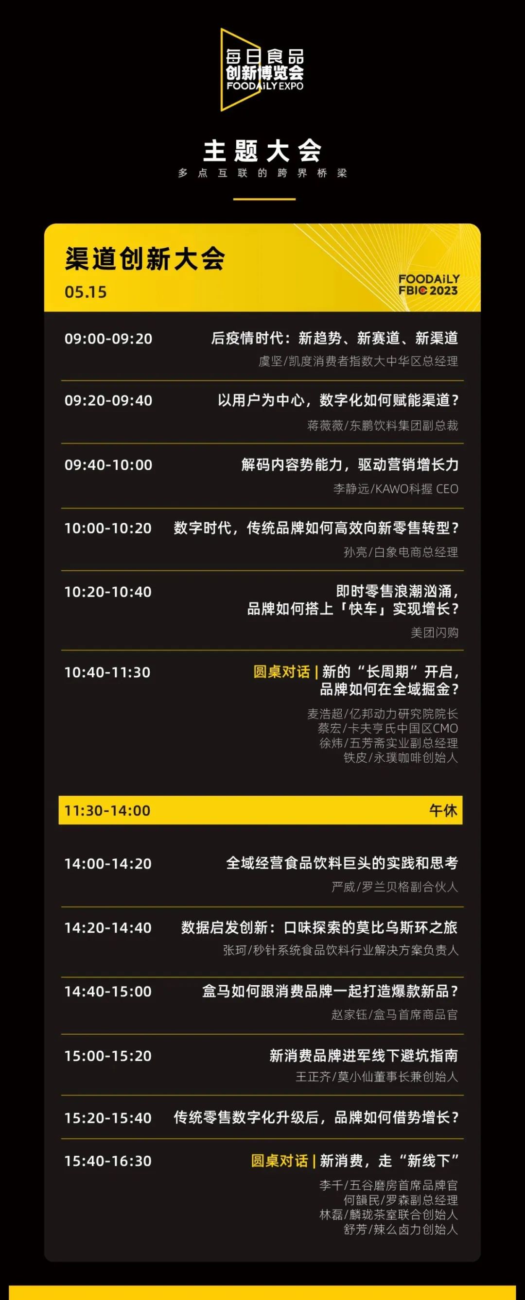 伊利、卡夫亨氏、白象…等企业重磅嘉宾确认出席！｜Foodaily FBIC大会完整议程公布